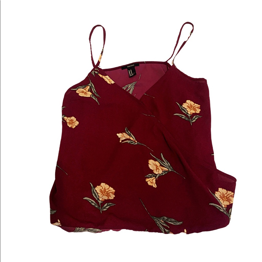 Red Forever 21 floral top